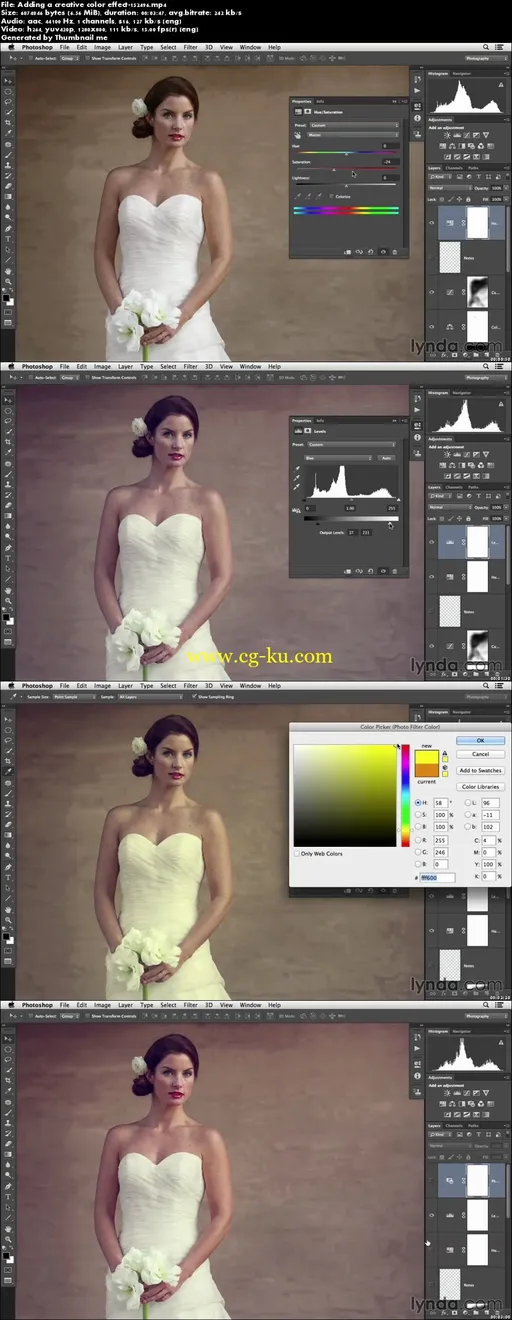 Lynda – Retouching Bridal Portraits with Photoshop的图片2