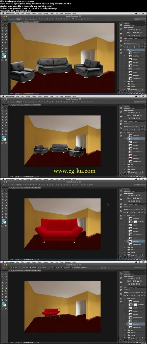 Lynda – Photoshop for Interior Design Living Room Composite (repost)的图片2