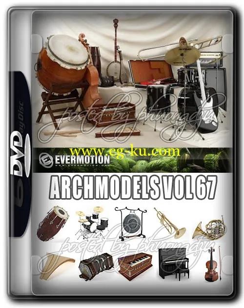 Evermotion Archmodels Vol 67 MAX 乐器模型的图片2