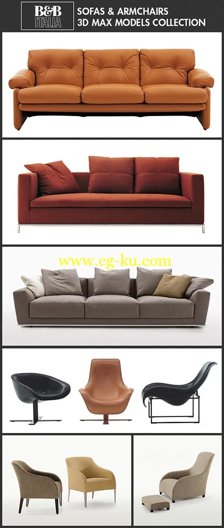 B&B Italia Furniture 3D Models for Interior Design的图片1