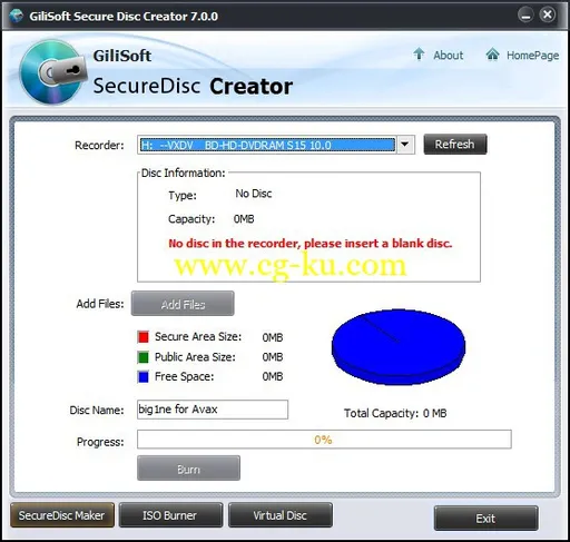 GiliSoft Secure Disc Creator 7.1.0的图片1