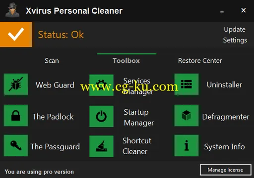 Xvirus Personal Cleaner Pro 3.1.1的图片1