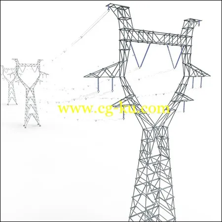 Modular Powerlines 3D Model的图片1