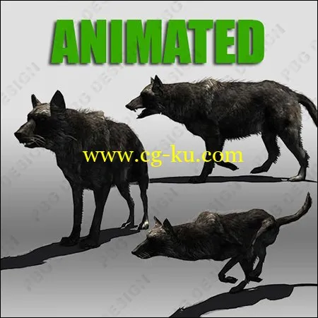 Black Wolf Animated 3D Model的图片1