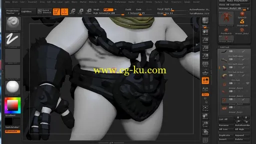 3DMotive – Orc Body ZBrush Series, Volume 1 with Stephen Wells ZBrush兽人教程的图片3