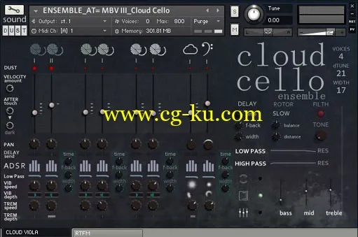 sound DUST Cloud Cello KONTAKT的图片1