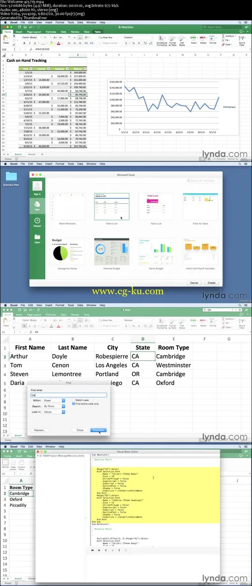 Lynda – Excel for Mac 2016 Essential Training的图片2