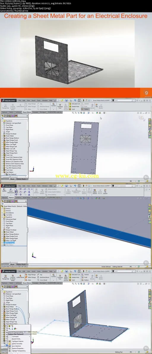 SOLIDWORKS Sheet Metal – Enclosure Part Design的图片2