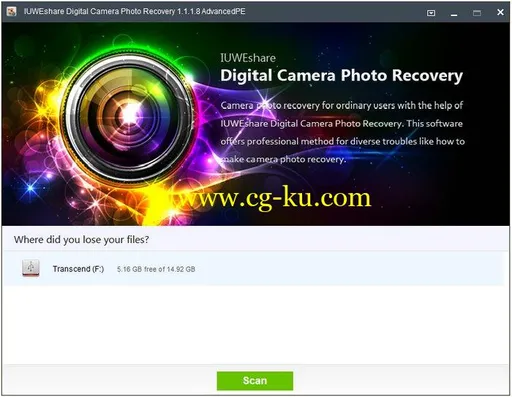 IUWEshare Digital Camera Photo Recovery 1.9.9.9 Unlimited / AdvancedPE的图片1