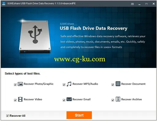 IUWEshare USB Flash Drive Data Recovery 1.8.8.8 Unlimited / AdvancedPE的图片1