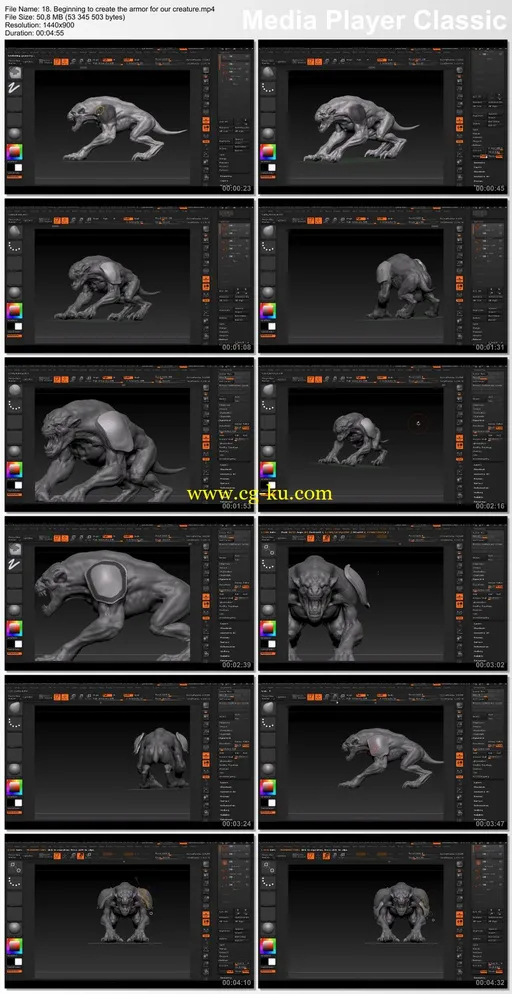 Dixxl Tuxxs – Creating an Armored Beast in ZBrush 装甲兽制作教程的图片1