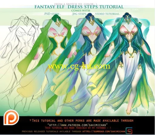 Fantasy Elf Dress Stey by Stey Tutorial Pack的图片2