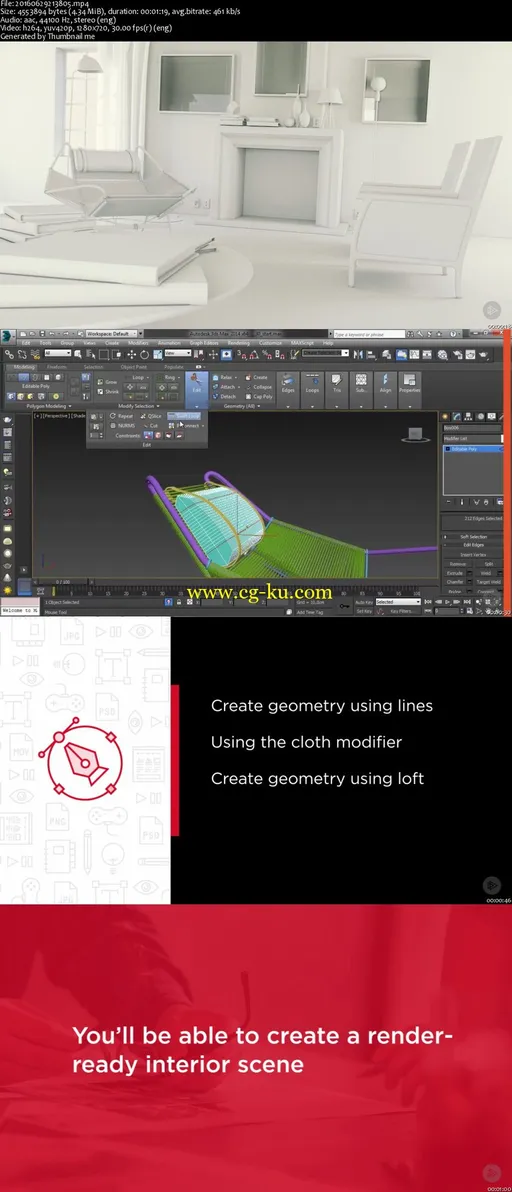 Interior Modeling Techniques in 3dsMax的图片2