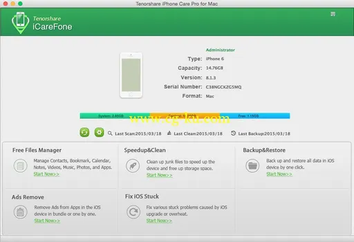 Tenorshare iCareFone for Mac 2.2.1.0的图片1
