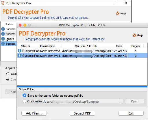 PDF Decrypter Pro 2.1.0 MacOSX的图片1