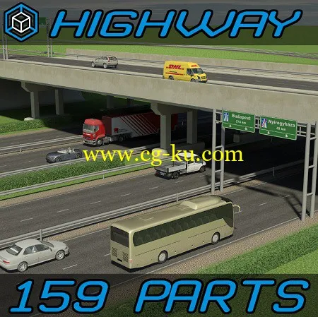 Turbosquid – 3D Highway Elements Pack的图片1