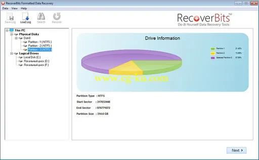 RecoverBits Formatted Data Recovery 2.4的图片1