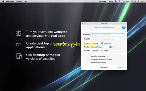 Web2App 1.9.0 MacOSX的图片1