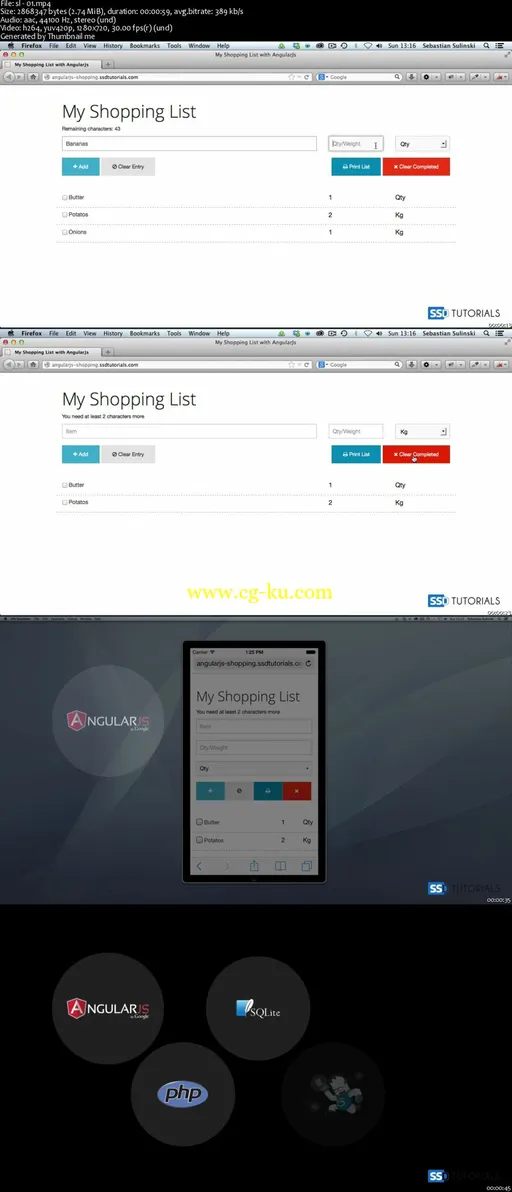 Shopping List with AngularJS, PHP and SQLite的图片2
