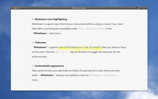 Writedown v1.1 MacOSX的图片1