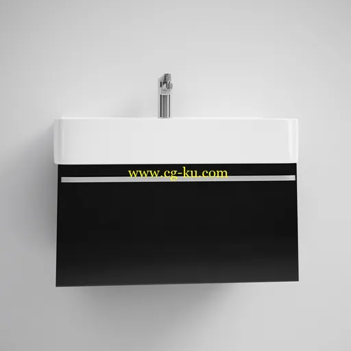CGAxis Bathroom Set 01 卫生间模型(浴柜、台盆等)的图片1