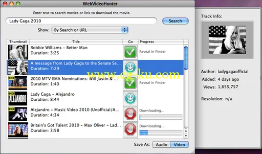 WebVideoHunter 5.6.8 Multilingual MacOSX的图片1