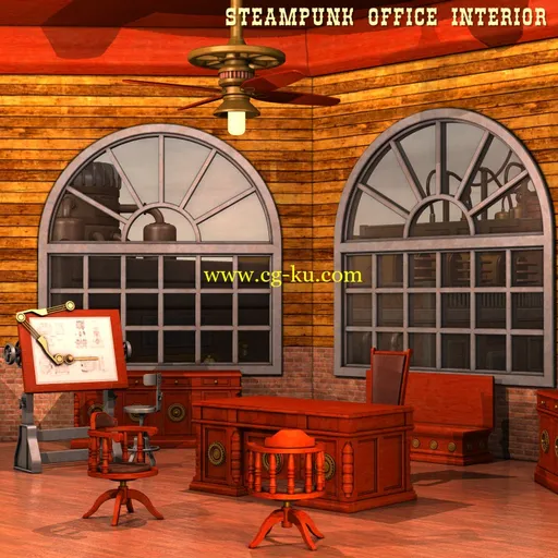 Renderosity Steampunk Office Interior的图片1