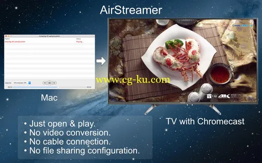 AirStreamer – for Google Chromecast 1.0 MacOSX的图片1