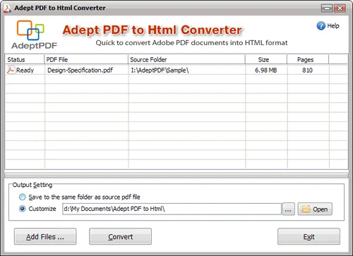 Adept PDF to HTML Converter 3.40的图片1