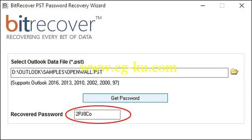 BitRecover Outlook PST Password Recovery 3.0的图片1