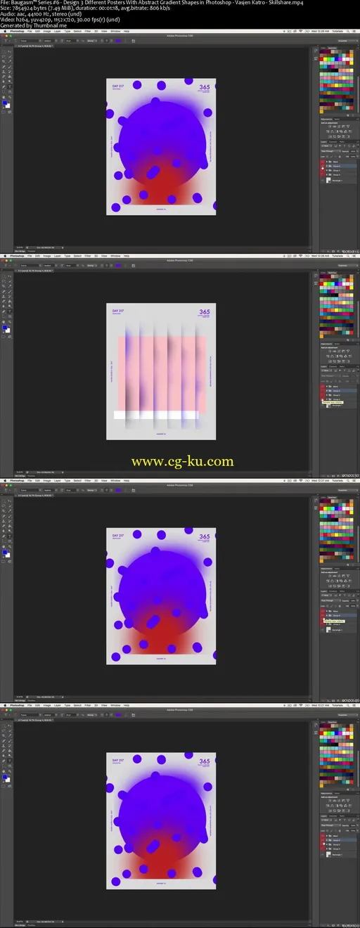 Baugasm™ Series #6 – Design 3 Different Posters With Abstract Gradient Shapes in Photoshop的图片2