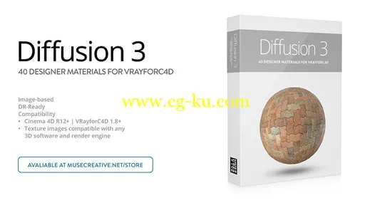 MuseCreative – Diffusion 03 – Designer Shaders for VrayforC4D的图片1