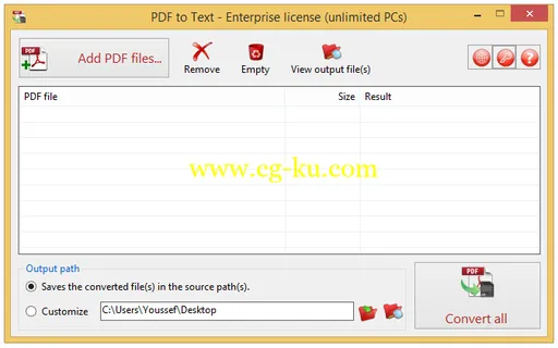 PDF to Text 9.0 Build 050的图片1