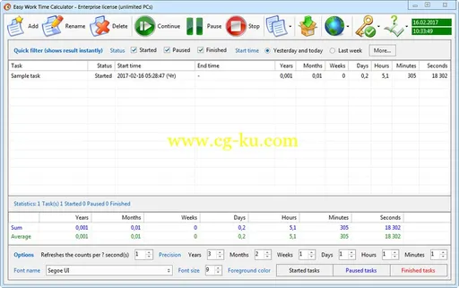 Easy Work Time Calculator 5.0 Build 051的图片1