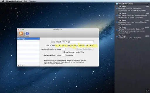 News Notifications v1.1.3 MacOSX的图片1