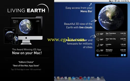 Living Earth – Desktop Weather & World Clock 1.25 MacOSX的图片1