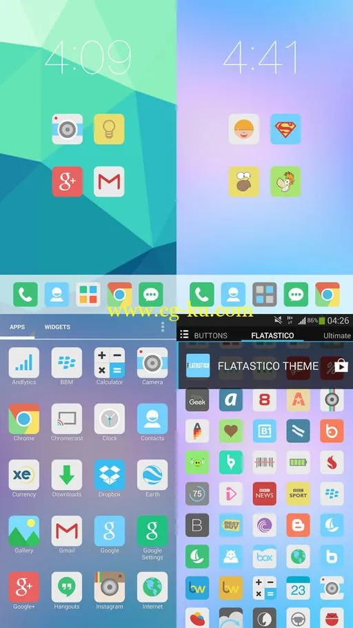 Flatastico Apex/Nova/GO Theme 1.3 Android的图片2