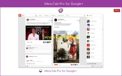 MenuTab Pro for Google+ 1.0 MacOSX的图片1