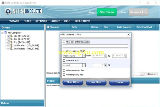 eSupport NTFS Undelete 3.0.7.512的图片1