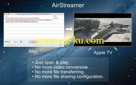 AirStreamer – for Apple TV 1.4 MacOSX的图片1