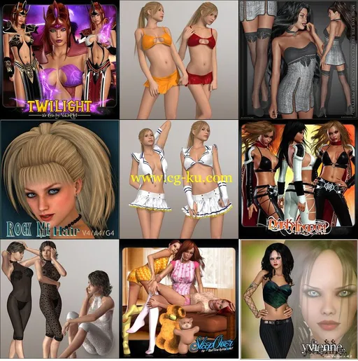 3D Models of Girls – Pack 1 女孩3D模型的图片1