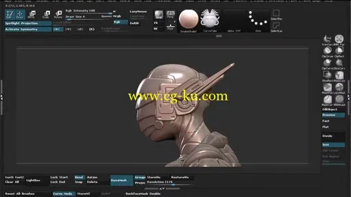 Dixxl Tuxxs – Creating a Hard Surface Sci-Fi Ninja in ZBrush 创建一个科幻忍者的图片1