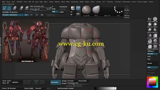 Dixxl Tuxxs – Creating a Hard Surface Sci-Fi Ninja in ZBrush 创建一个科幻忍者的图片3