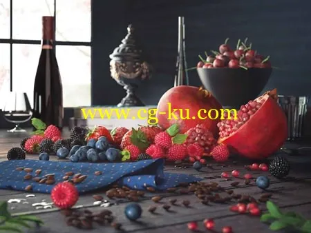 3D Models Berries Pomegranate CGI的图片1