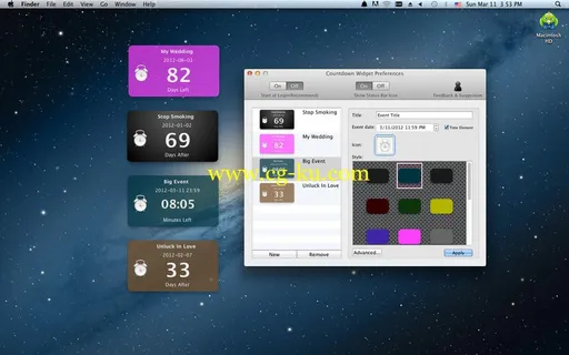 Countdown widget v6.2.0 MacOSX的图片1