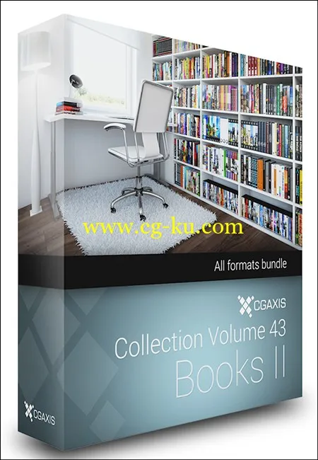 CGAxis Models Volume 43 Books II + Render Scene的图片1