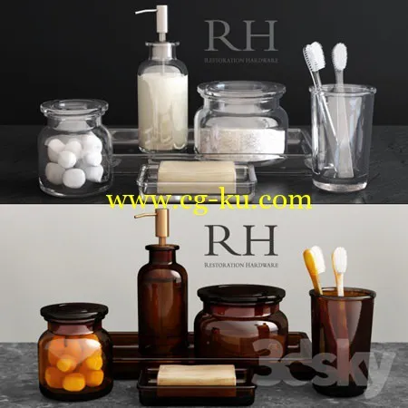 RH / PHARMACY ACCESSORIES AMBER GLASS的图片1