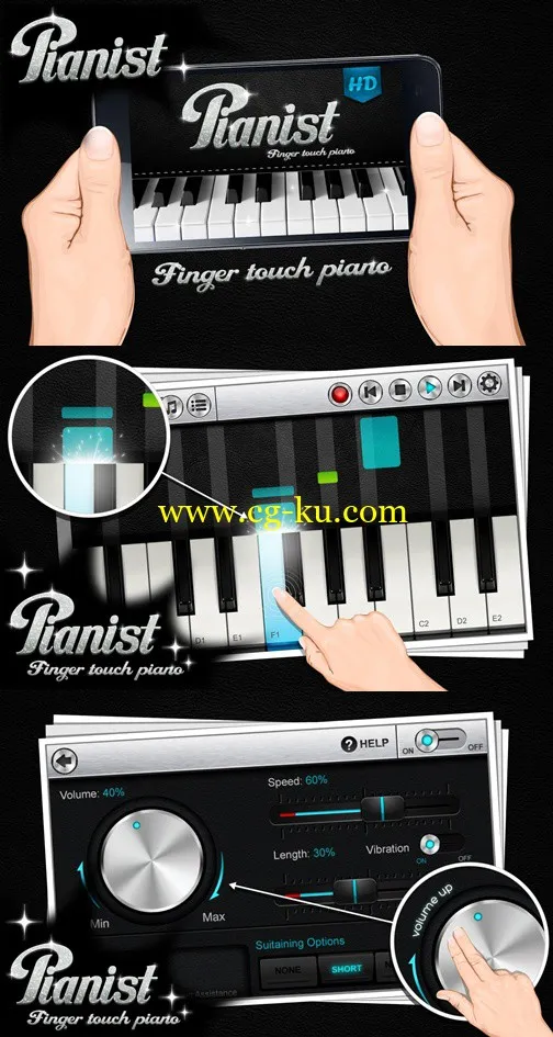 Pianist HD – Finger Tap Piano 20131129 Android的图片2