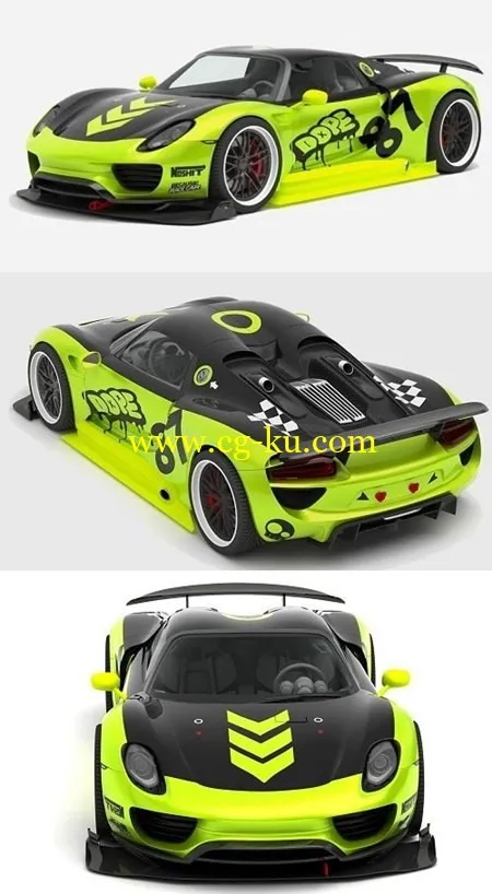 Porsche 918 Spyder Chimera One Concept 3D Model的图片1