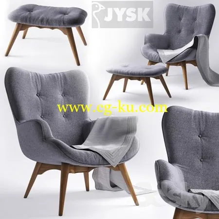 Armchair with pouf EJERSLEV的图片1